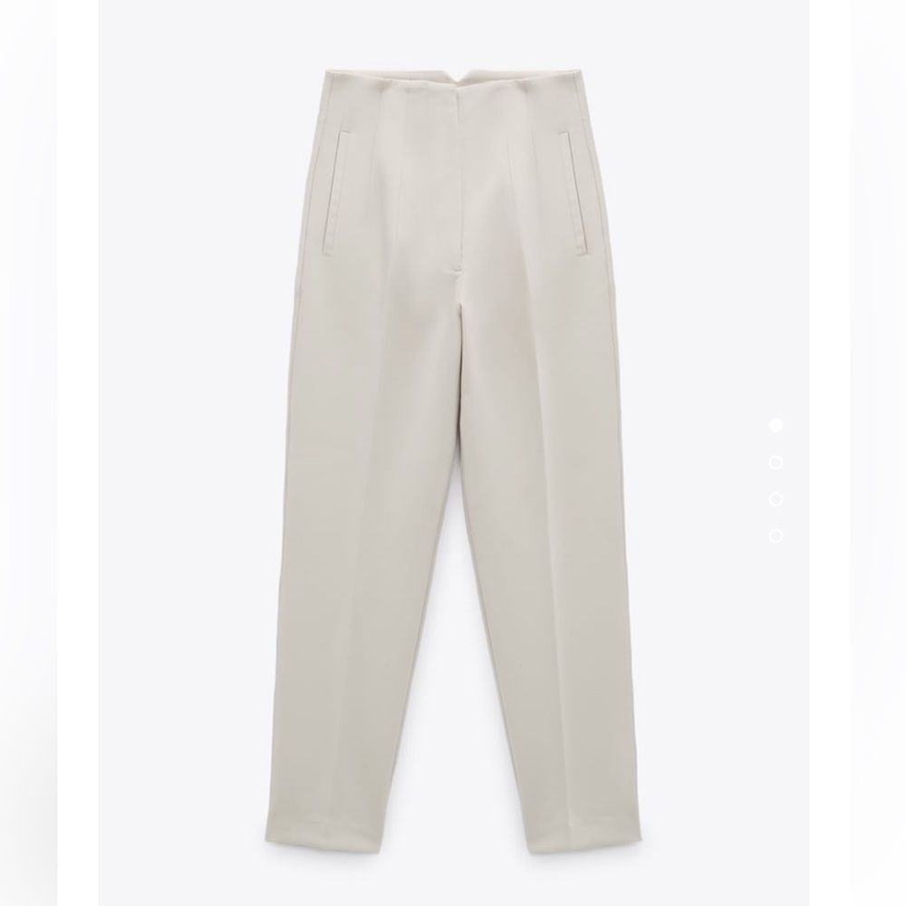 zara high-waisted pants - oyster white